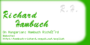 richard hambuch business card